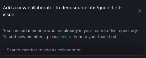 Inviting a collaborator to the repo