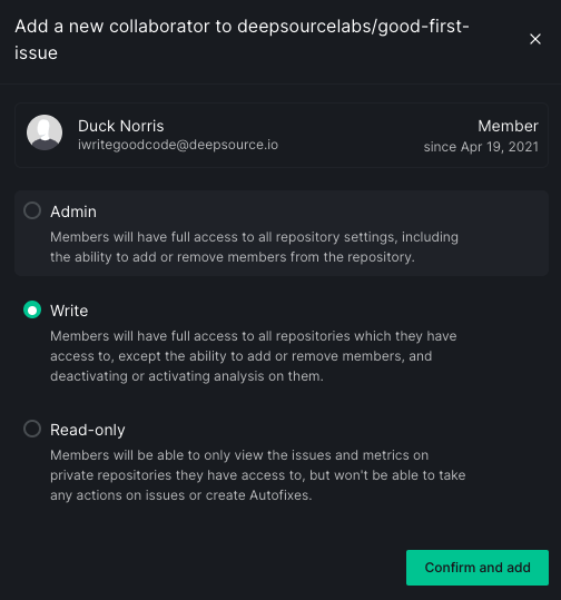 adding a collaborator to the repo