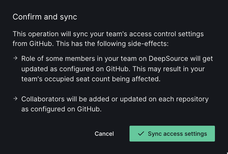 sync setting from vcs provider