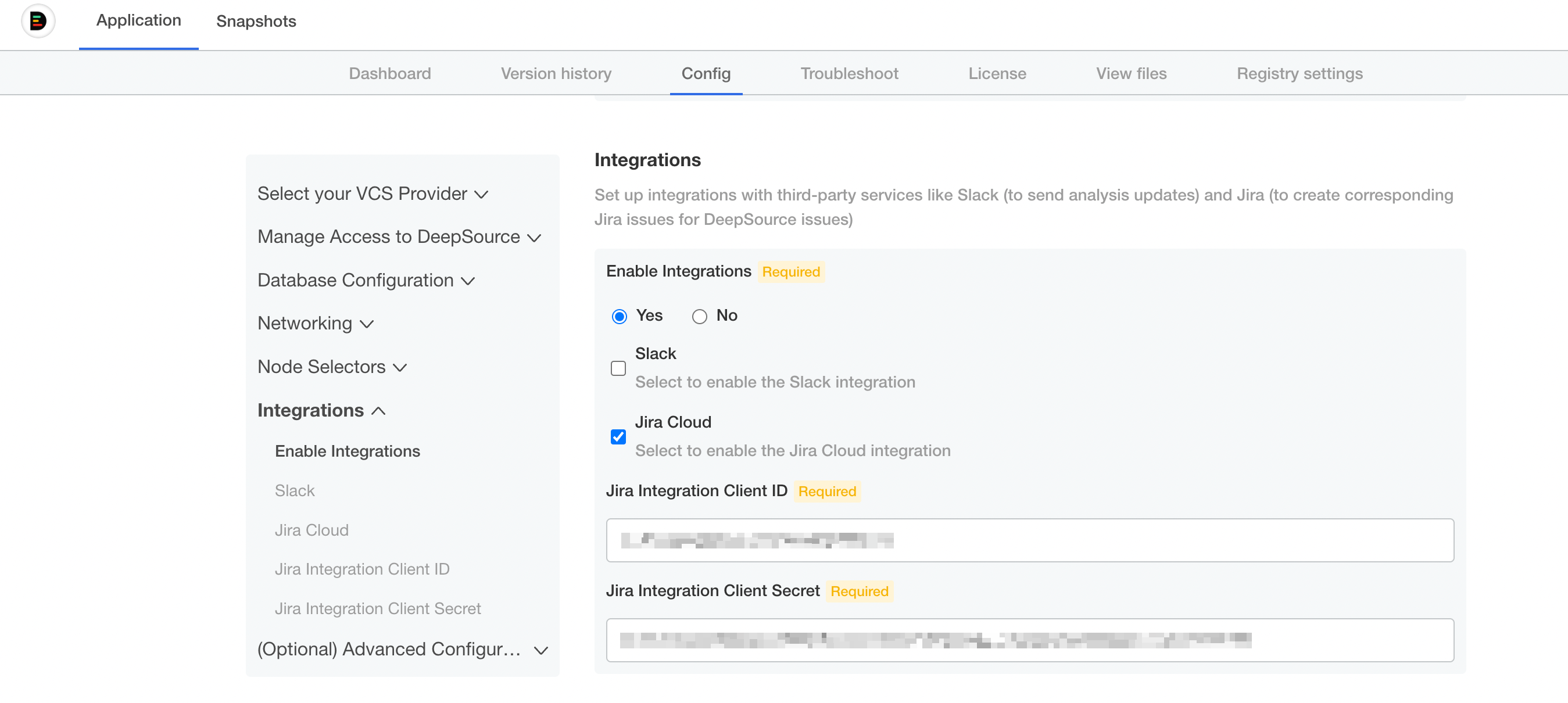 Jira configuration on Admin Console