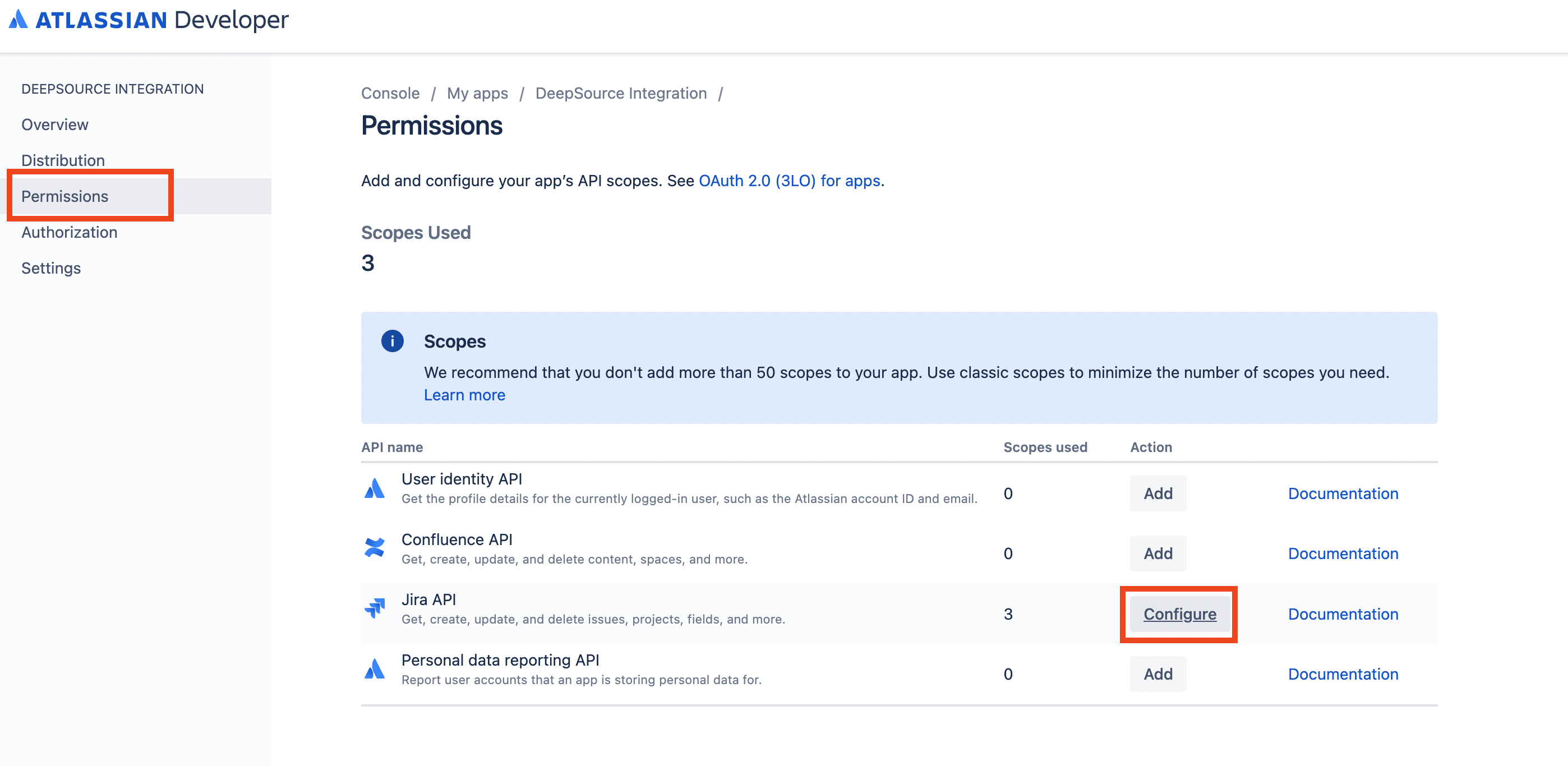 Jira app permissions