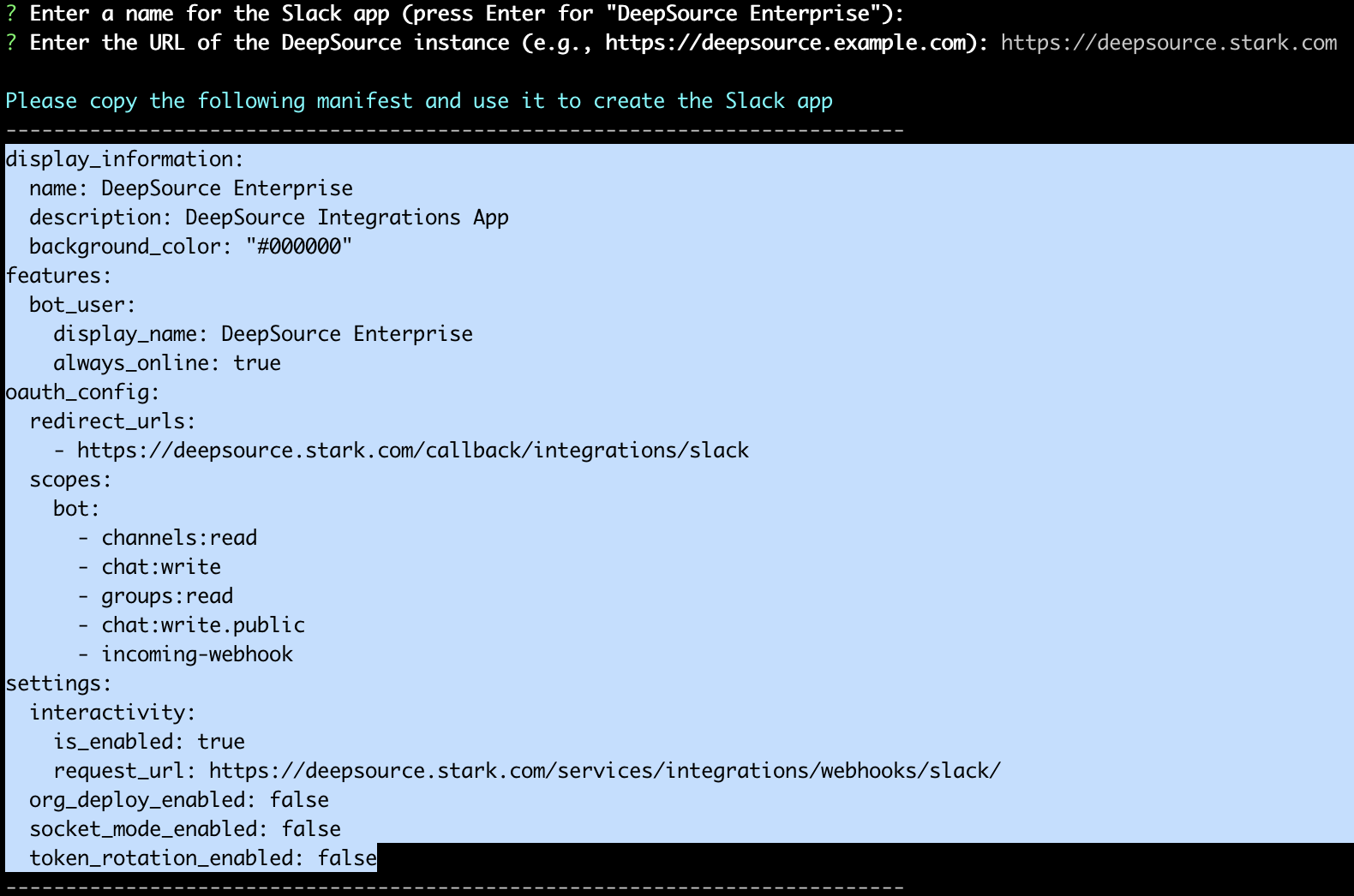 Create Slack App Script