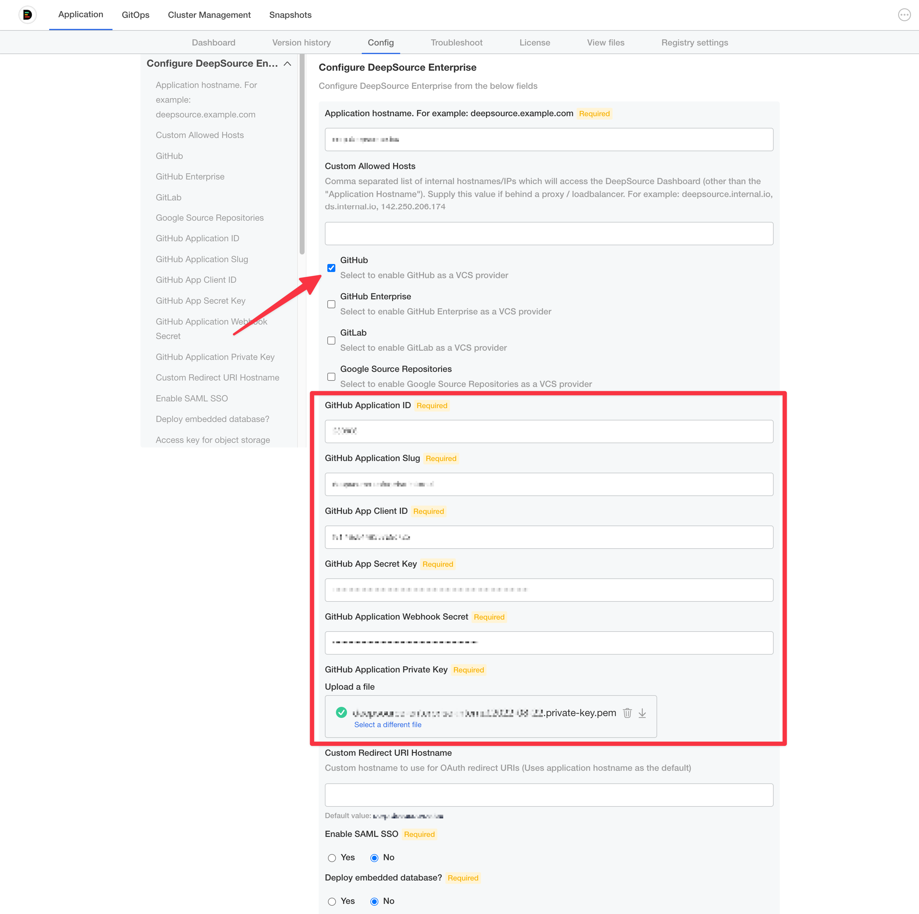 Github configuration
